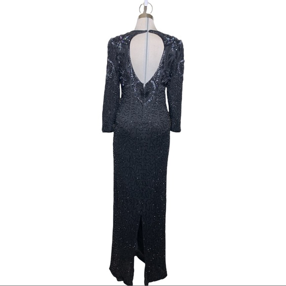 Vintage Luxury Backless Evening Gown Embellished Beading Size M - Picture 14 of 14